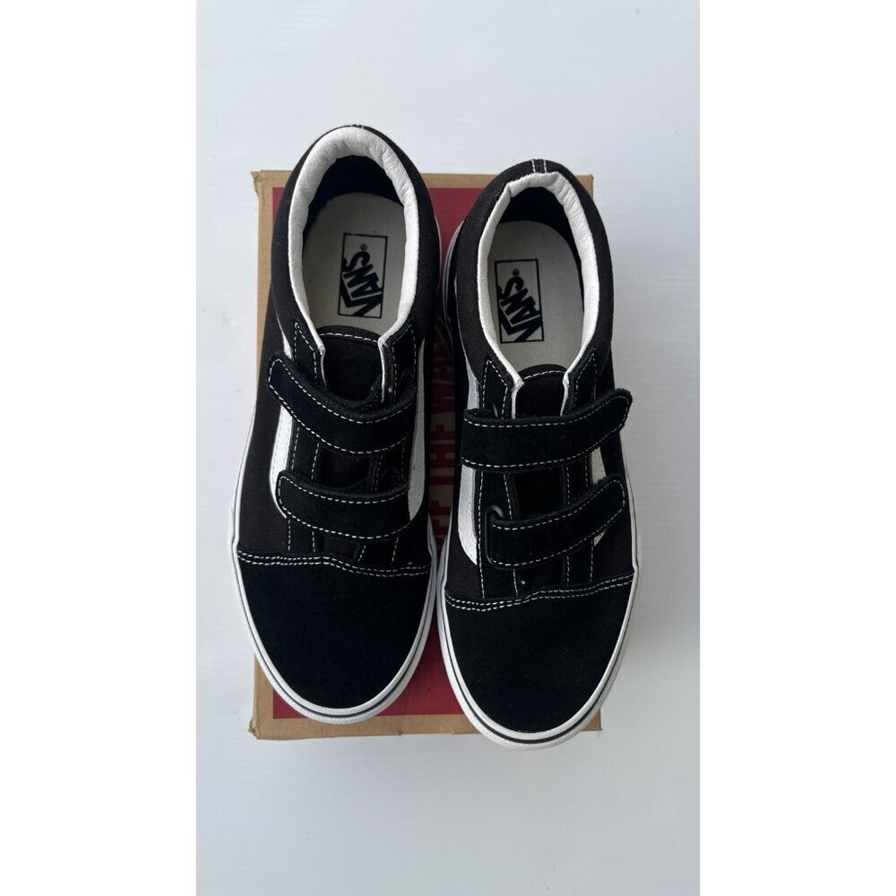 Vans Old Skool V Black / True White Hook & Loop Sneakers Women’s Size 4.5 - Picture 7 of 16